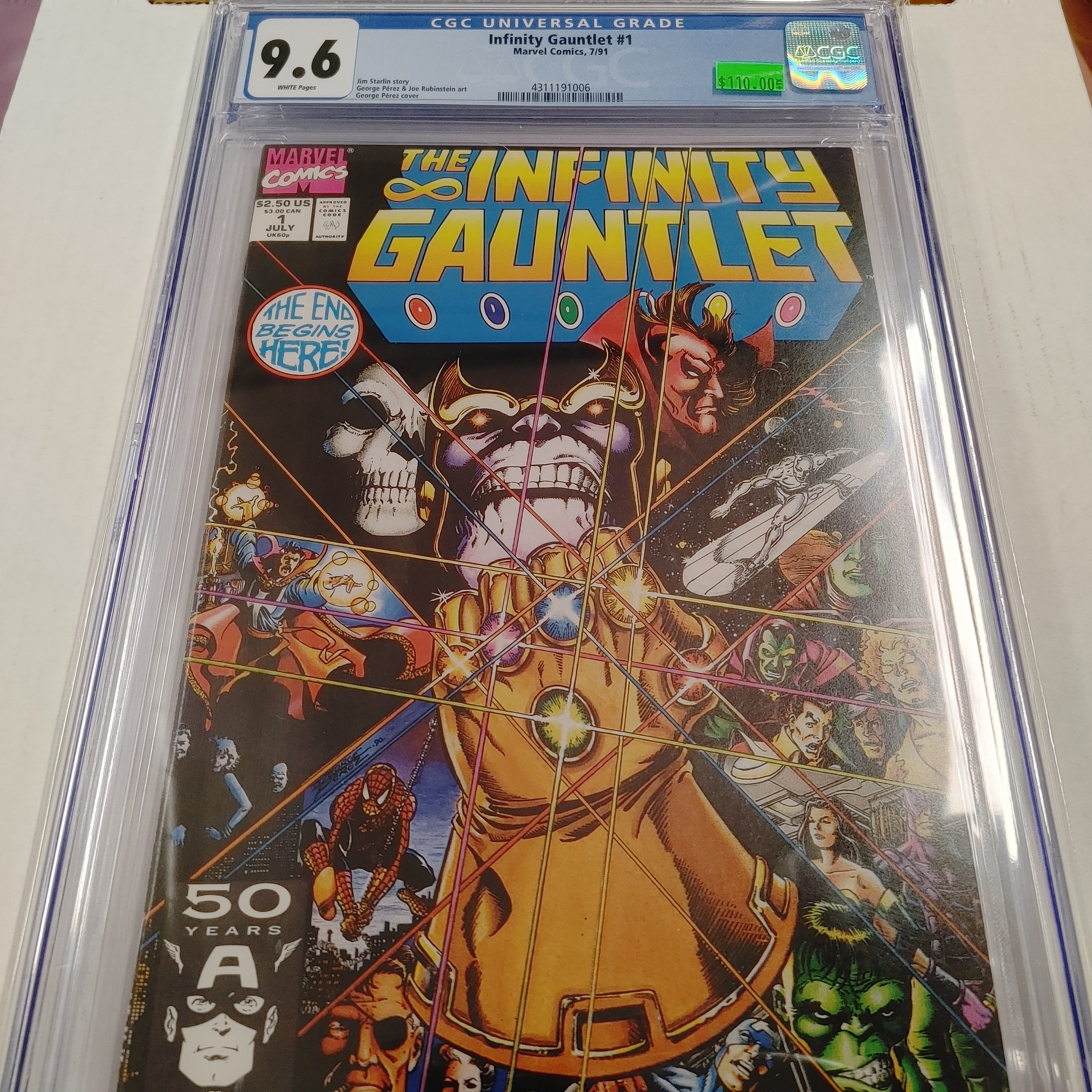 Infinity Gauntlet #1 - CGC 9.6 | L.A. Mood Comics and Games