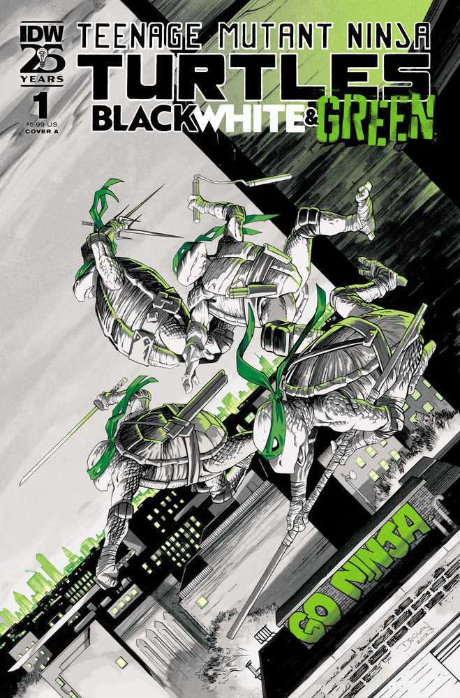 Teenage Mutant Ninja Turtles: Black, White, And Green #1 Cover A (Shalvey) | L.A. Mood Comics and Games