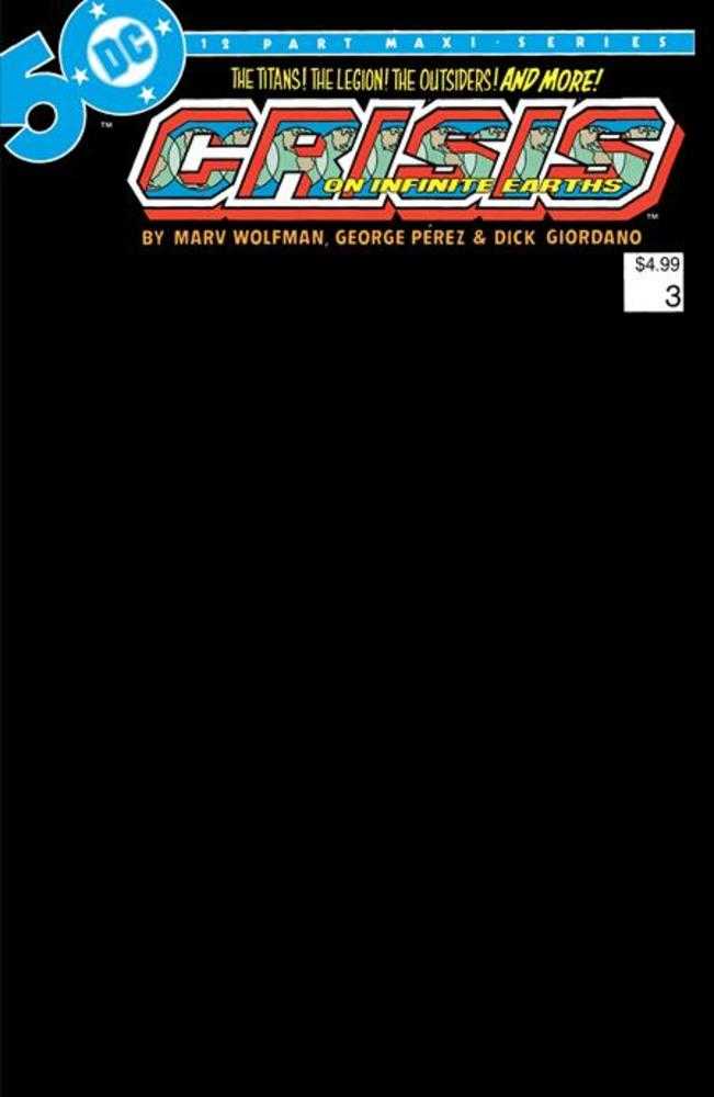 Crisis On Infinite Earths #3 (Of 12) Facsimile Edition Cover C Blank Variant | L.A. Mood Comics and Games