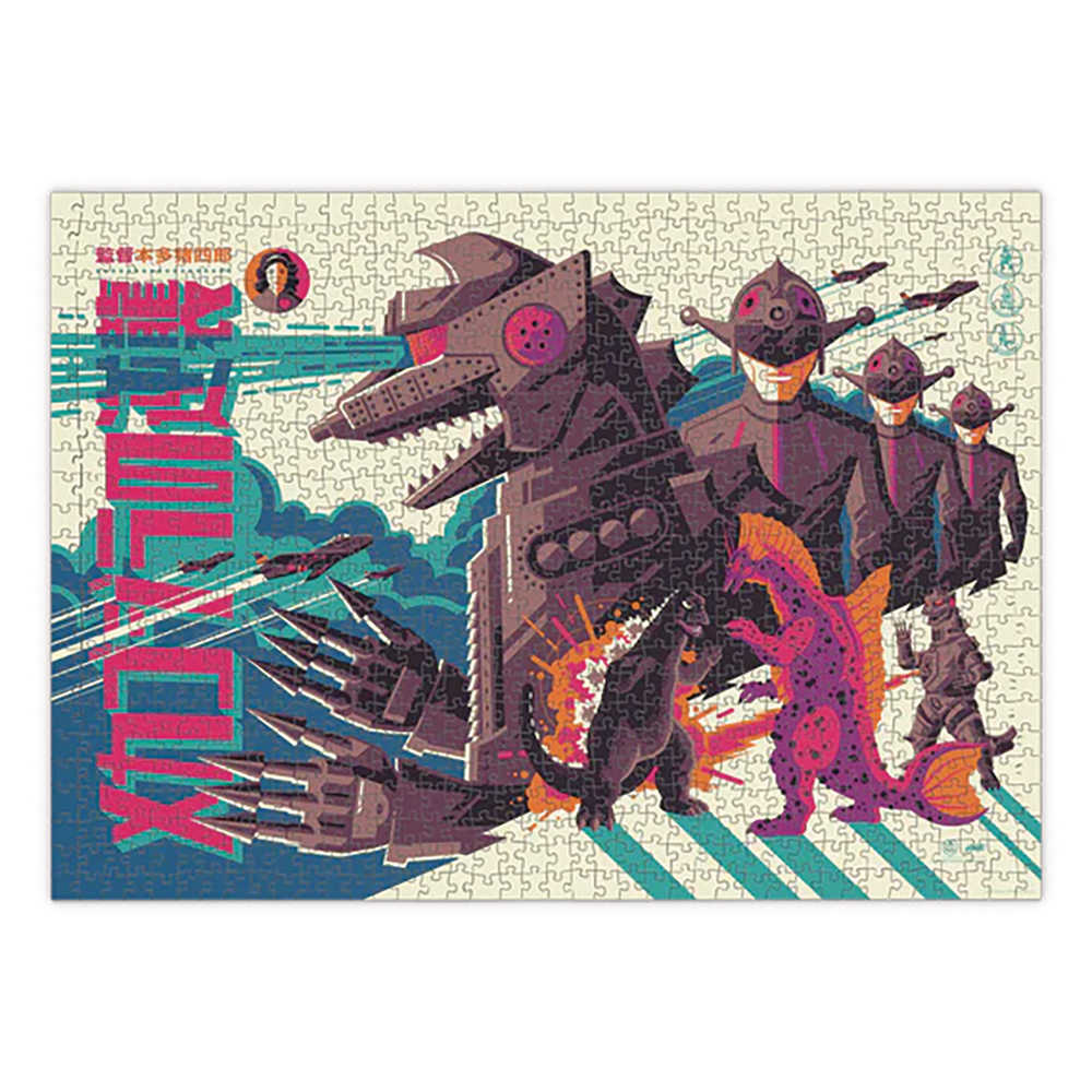 Terror Of Mechagodzilla By Tom Whalen 20x28in 1000 Pc Puzzle | L.A. Mood Comics and Games