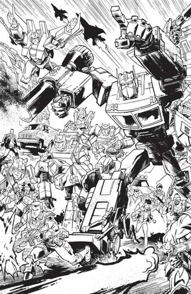 Transformers #9 Cover G Black & White Jason Howard Connecting Eu Anniversary Variant | L.A. Mood Comics and Games