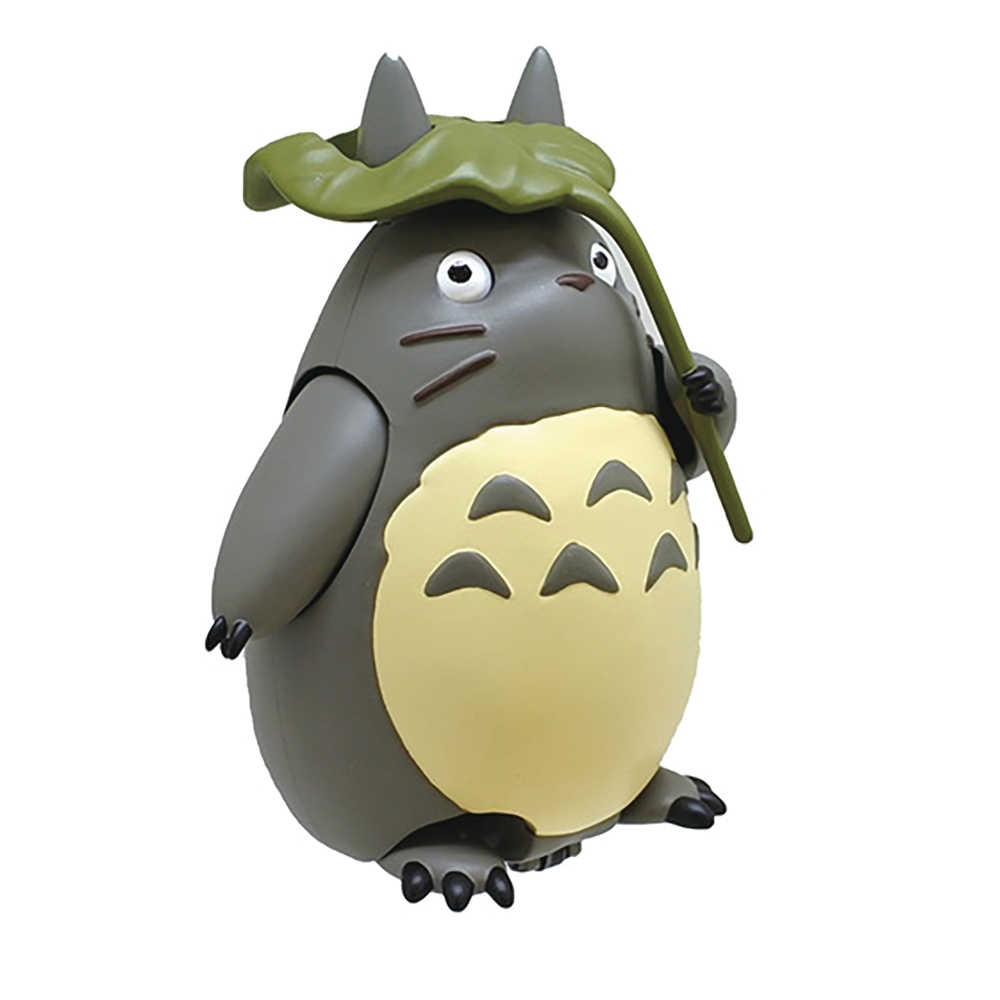 My Neighbor Totoro Pull Back Gray Totoro With Leaf Figure | L.A. Mood Comics and Games