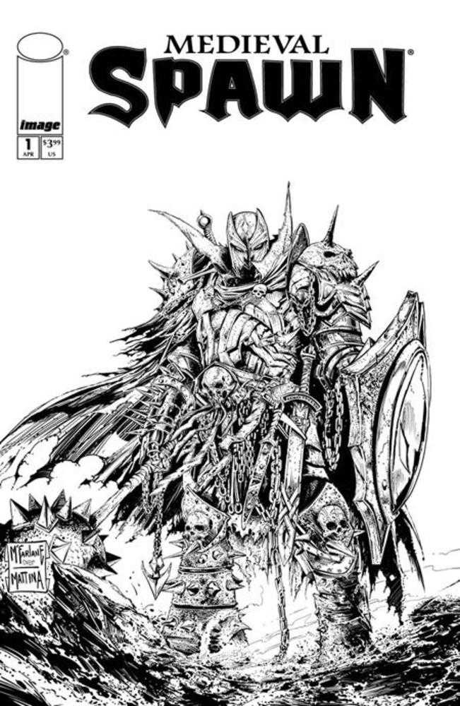 Medieval Spawn #1 (Of 4) Cover B Todd McFarlane & Francesco Mattina Black & White Variant | L.A. Mood Comics and Games