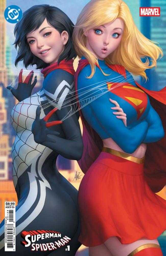 DC Marvel Superman Spider-Man #1 (One Shot) Cover M Stanley Artgerm Lau Supergirl & Silk Card Stock Variant | L.A. Mood Comics and Games