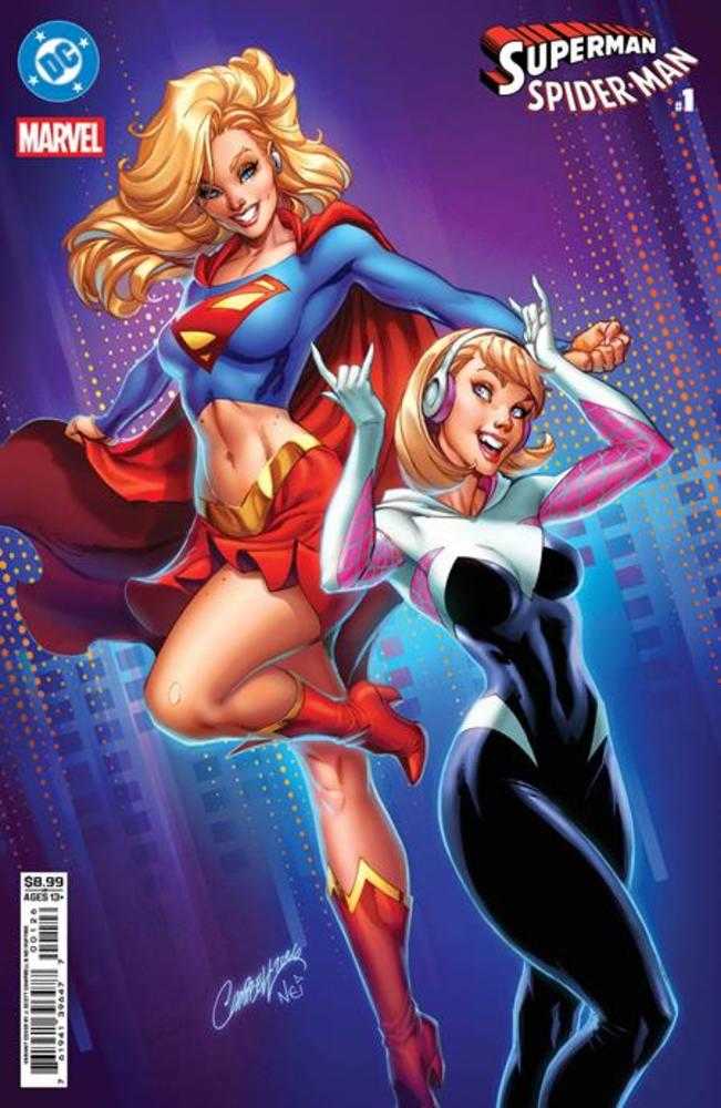 DC Marvel Superman Spider-Man #1 (One Shot) Cover N J Scott Campbell Supergirl & Spider Gwen Card Stock Variant | L.A. Mood Comics and Games