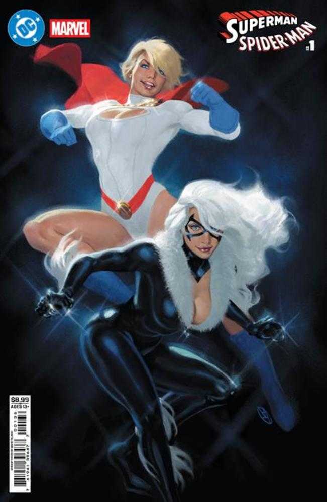 DC Marvel Superman Spider-Man #1 (One Shot) Cover V David Talaski Power Girl & Black Cat Card Stock Variant | L.A. Mood Comics and Games