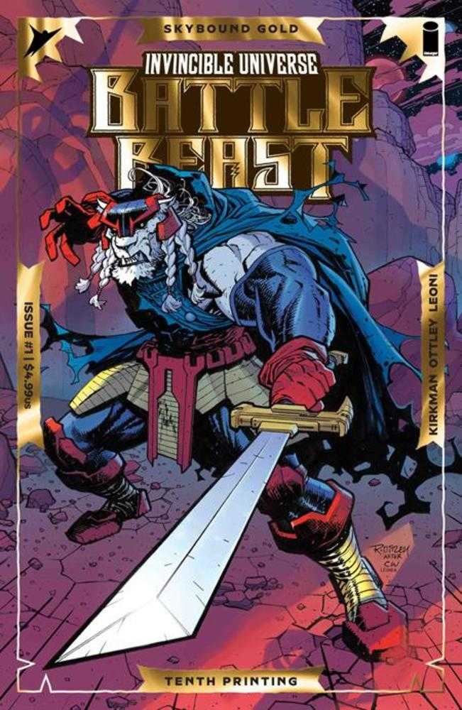 Invincible Universe Battle Beast #1 10 Th Printing Cover A Ryan Ottley & Annalisa Leoni Emboss & Gold Foil | L.A. Mood Comics and Games