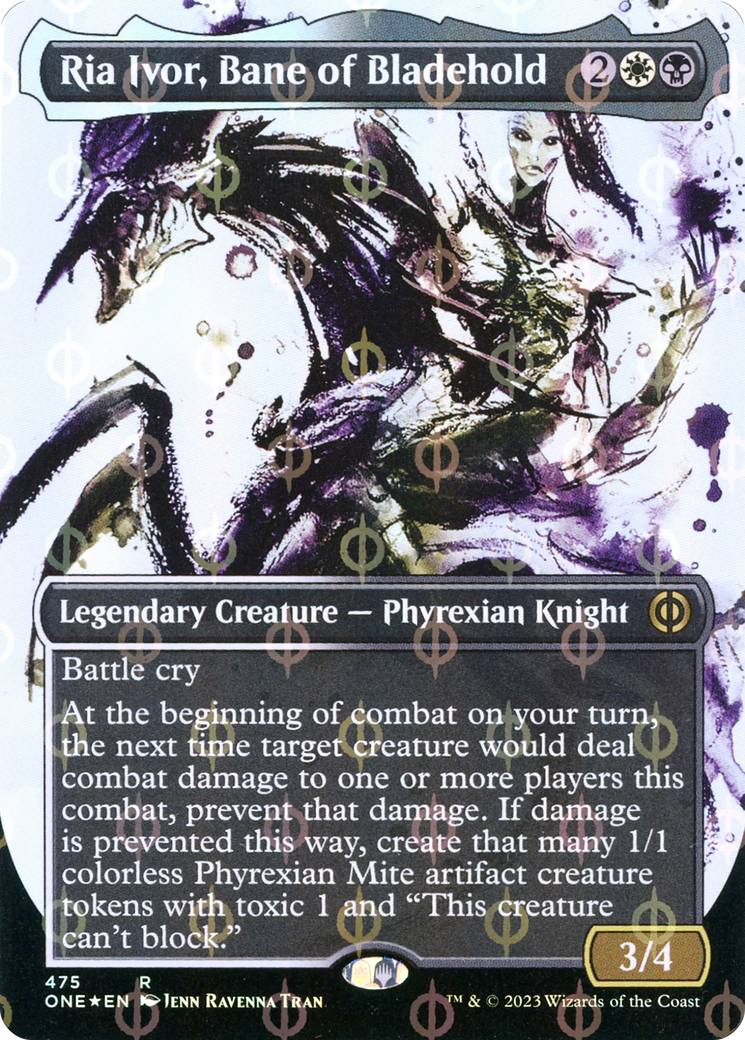 Ria Ivor, Bane of Bladehold (Borderless Ichor Step-and-Compleat Foil) [Phyrexia: All Will Be One] | L.A. Mood Comics and Games