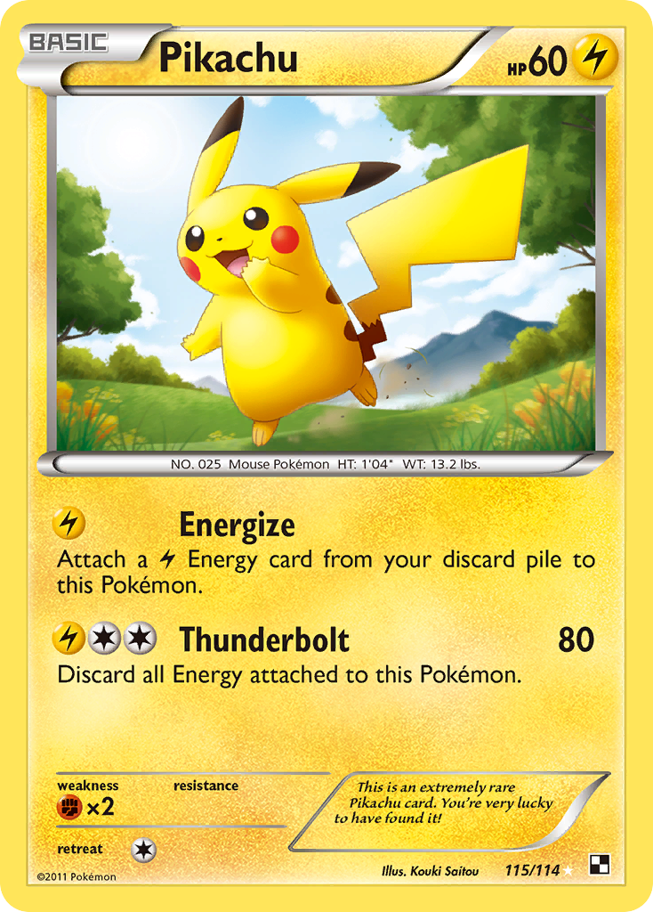 Pikachu (115/114) [Black & White: Base Set] | L.A. Mood Comics and Games