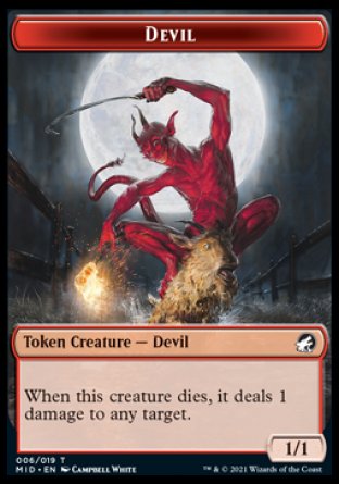 Human // Devil Double-Sided Token [Innistrad: Midnight Hunt Tokens] | L.A. Mood Comics and Games