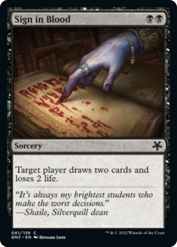 Sign in Blood [Game Night: Free-for-All] | L.A. Mood Comics and Games