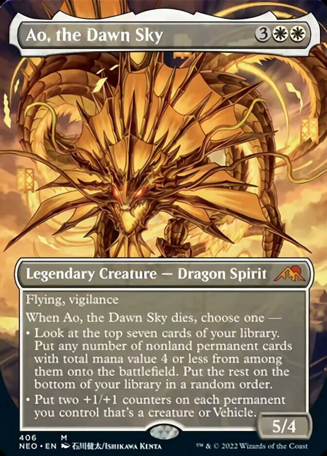 Ao, the Dawn Sky (Borderless Alternate Art) [Kamigawa: Neon Dynasty] | L.A. Mood Comics and Games