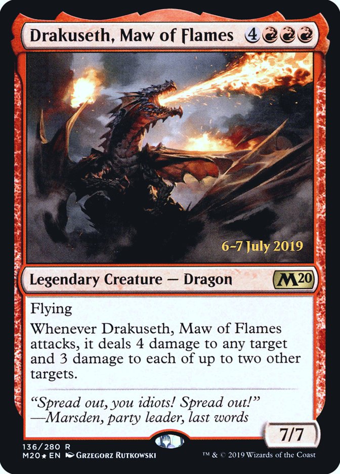 Drakuseth, Maw of Flames [Core Set 2020 Prerelease Promos] | L.A. Mood Comics and Games