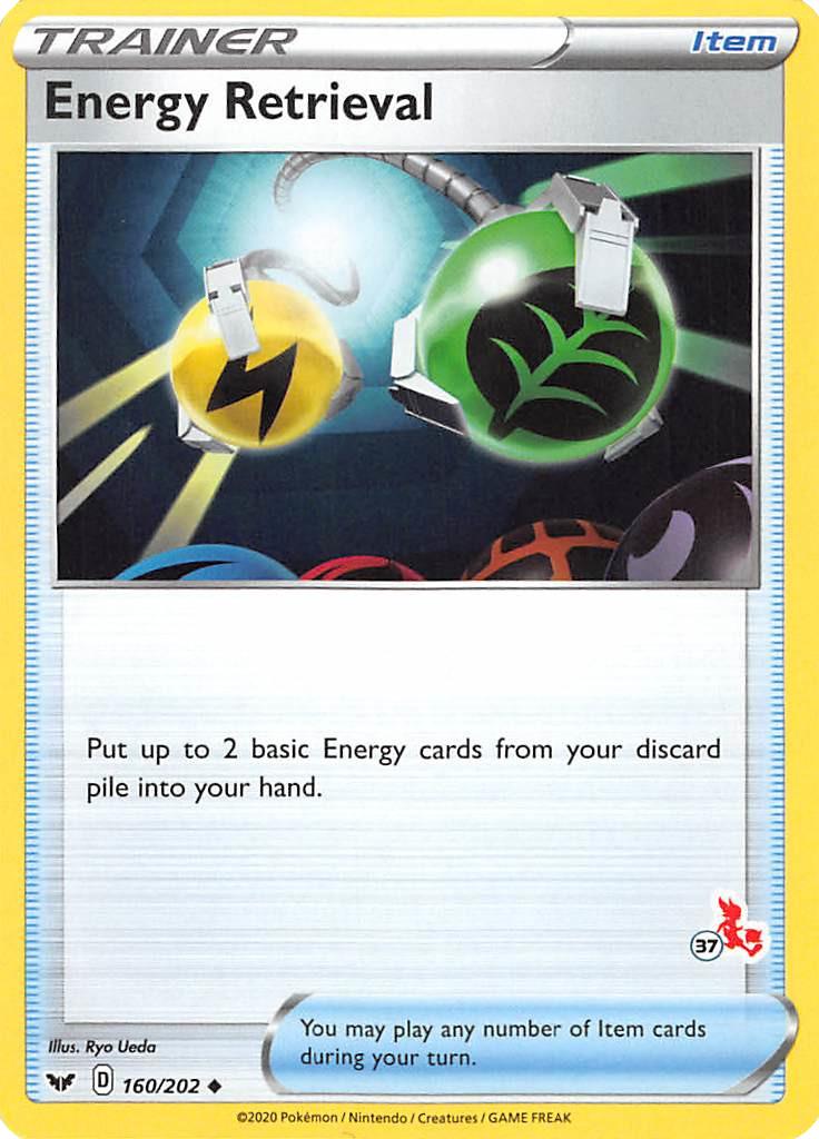 Energy Retrieval (160/202) (Cinderace Stamp #37) [Battle Academy 2022] | L.A. Mood Comics and Games