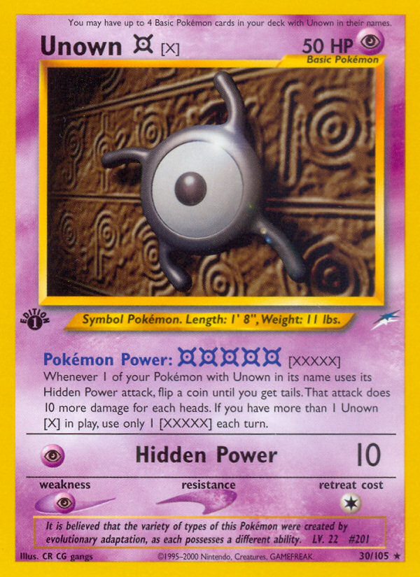 Unown [X] (30/105) [Neo Destiny 1st Edition] | L.A. Mood Comics and Games