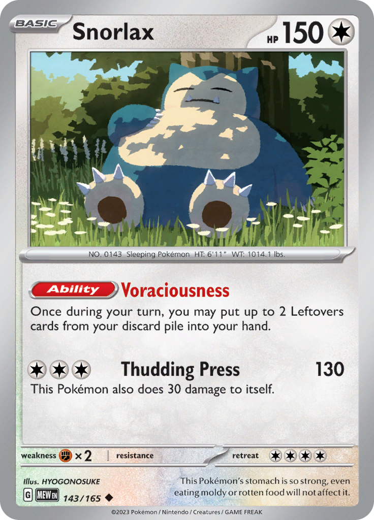 Snorlax (143/165) [Scarlet & Violet 151] | L.A. Mood Comics and Games