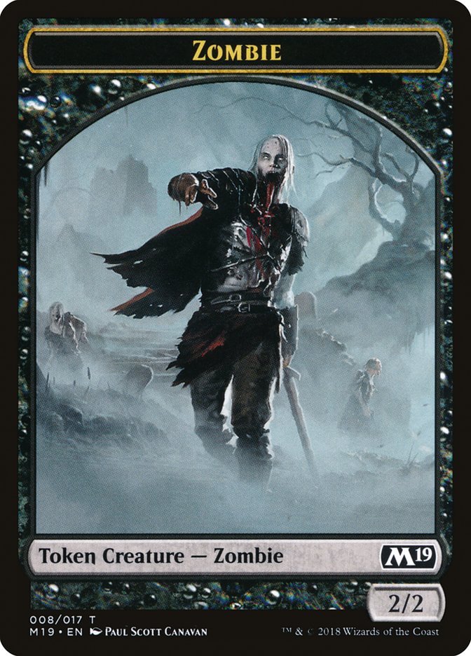 Knight // Zombie Double-Sided Token (Game Night) [Core Set 2019 Tokens] | L.A. Mood Comics and Games