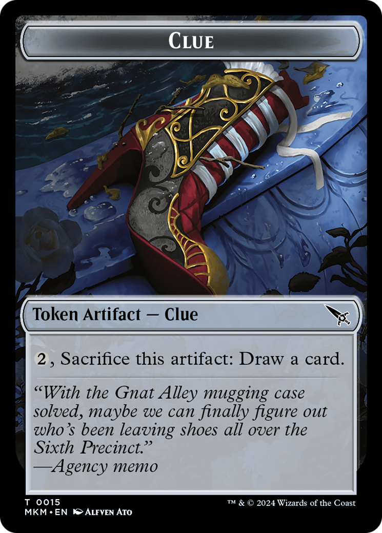 Clue (0015) // A 0042 Double-Sided Token [Murders at Karlov Manor Tokens] | L.A. Mood Comics and Games