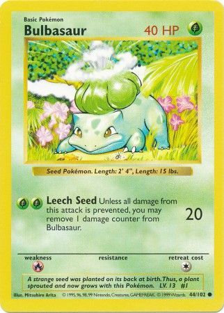 Bulbasaur (44/102) [Base Set Shadowless Unlimited] | L.A. Mood Comics and Games