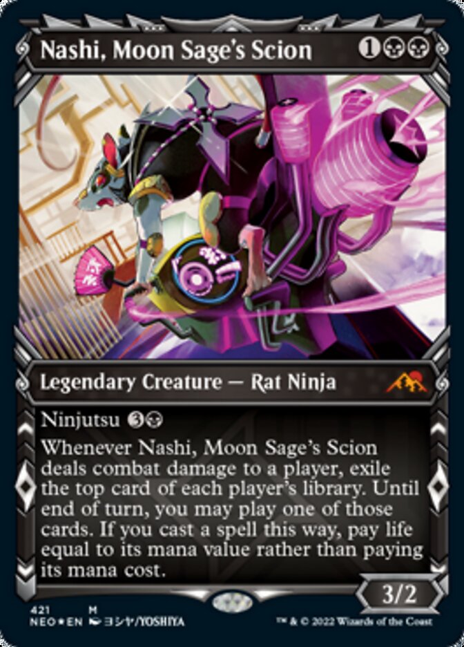 Nashi, Moon Sage's Scion (Showcase) (Foil Etched) [Kamigawa: Neon Dynasty] | L.A. Mood Comics and Games