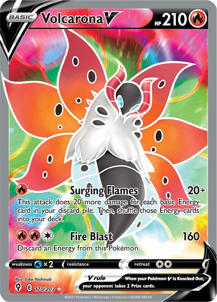 Volcarona V (170/203) [Sword & Shield: Evolving Skies] | L.A. Mood Comics and Games