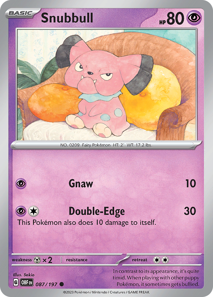 Snubbull (087/197) [Scarlet & Violet: Obsidian Flames] | L.A. Mood Comics and Games