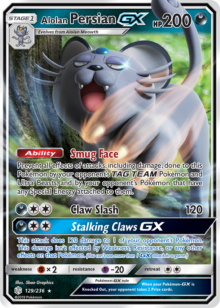 Alolan Persian GX (129/236) [Sun & Moon: Cosmic Eclipse] | L.A. Mood Comics and Games