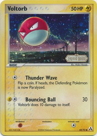 Voltorb (68/92) (Stamped) [EX: Legend Maker] | L.A. Mood Comics and Games