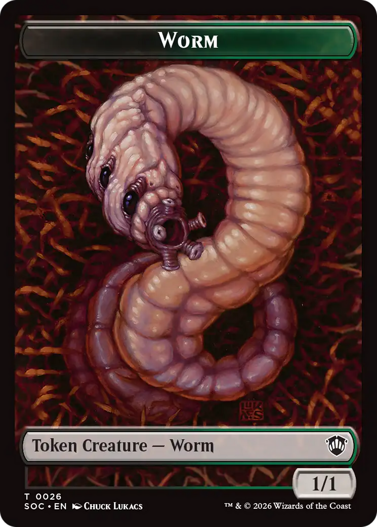 Eldrazi Spawn // Worm Double-Sided Token [Secrets of Strixhaven Commander Tokens] | L.A. Mood Comics and Games