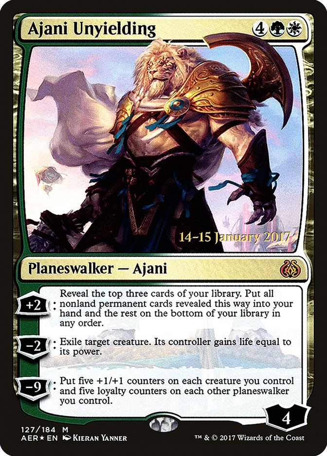 Ajani Unyielding [Aether Revolt Prerelease Promos] | L.A. Mood Comics and Games