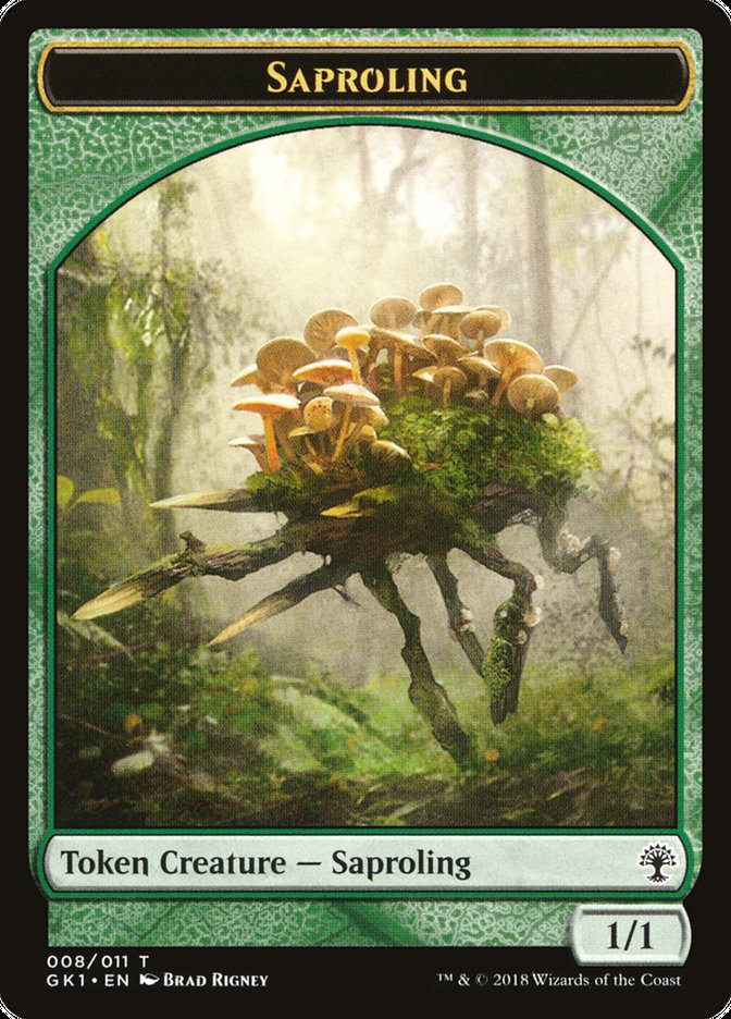 Saproling // Elf Knight Double-Sided Token [Guilds of Ravnica Guild Kit Tokens] | L.A. Mood Comics and Games