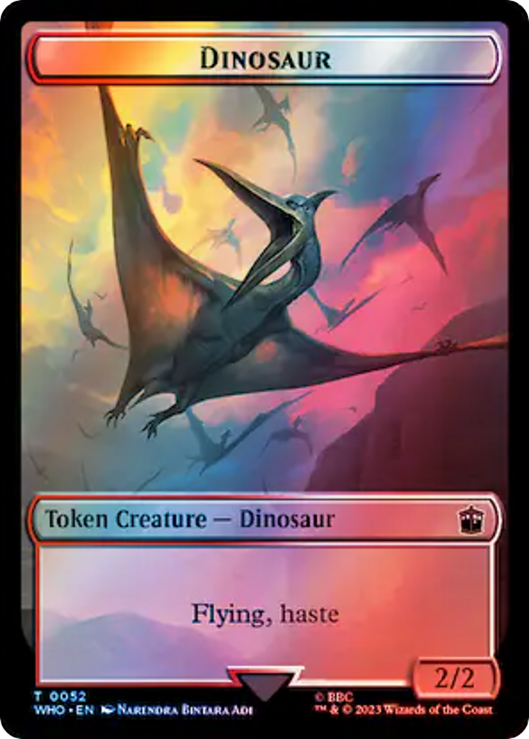 Alien // Dinosaur Double-Sided Token (Surge Foil) [Doctor Who Tokens] | L.A. Mood Comics and Games