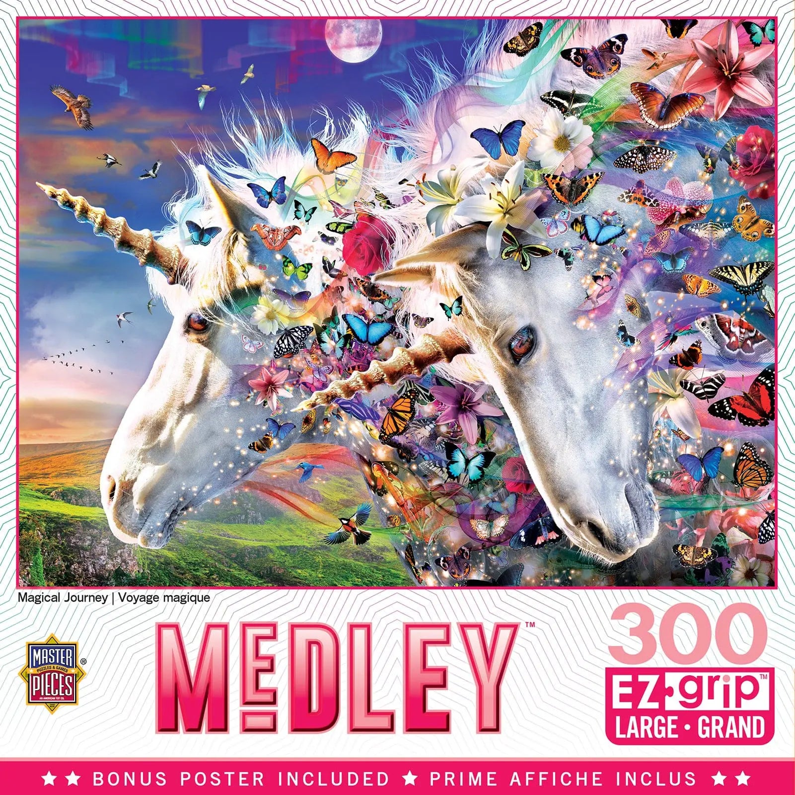 Puzzle: 300pc Unicorns and Butterflies EzGrip | L.A. Mood Comics and Games