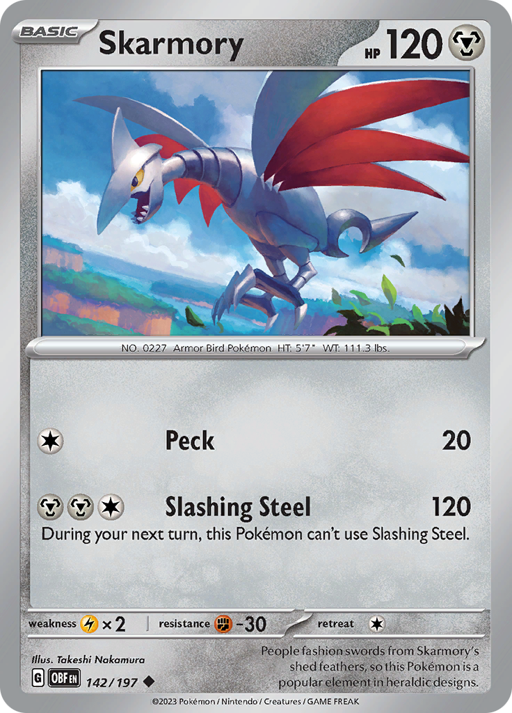 Skarmory (142/197) [Scarlet & Violet: Obsidian Flames] | L.A. Mood Comics and Games