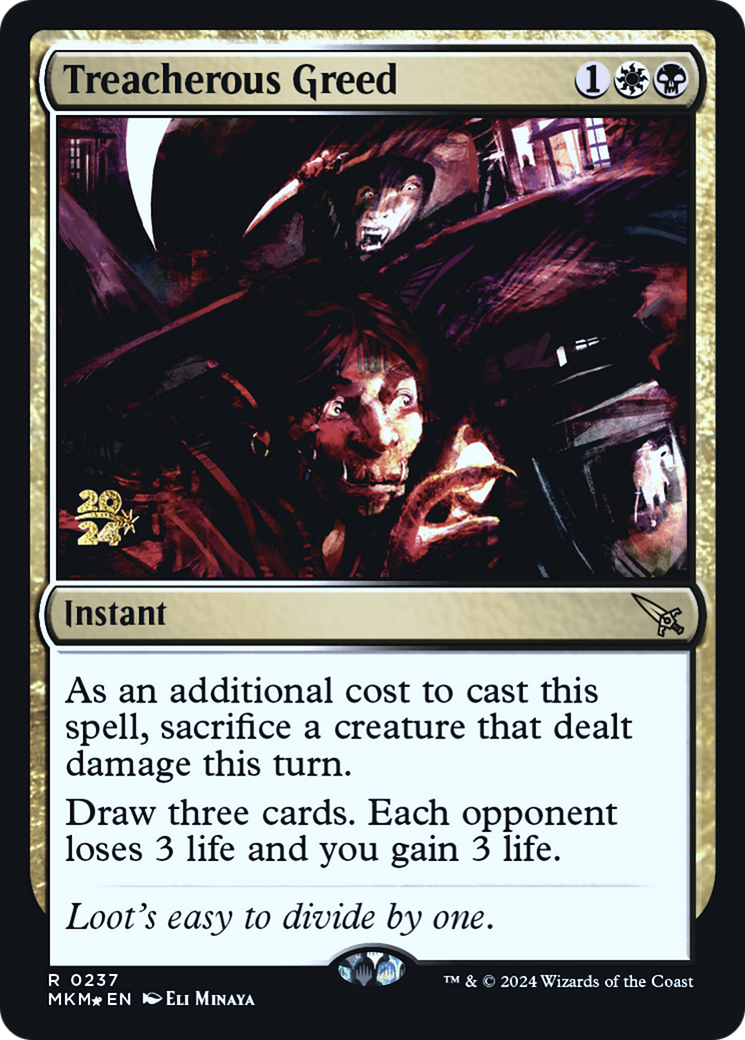 Treacherous Greed [Murders at Karlov Manor Prerelease Promos] | L.A. Mood Comics and Games