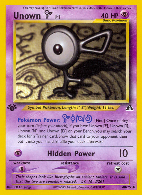 Unown [F] (48/75) [Neo Discovery 1st Edition] | L.A. Mood Comics and Games