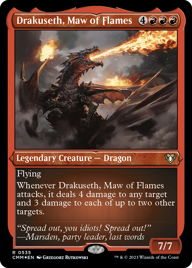 Drakuseth, Maw of Flames (Foil Etched) [Commander Masters] | L.A. Mood Comics and Games