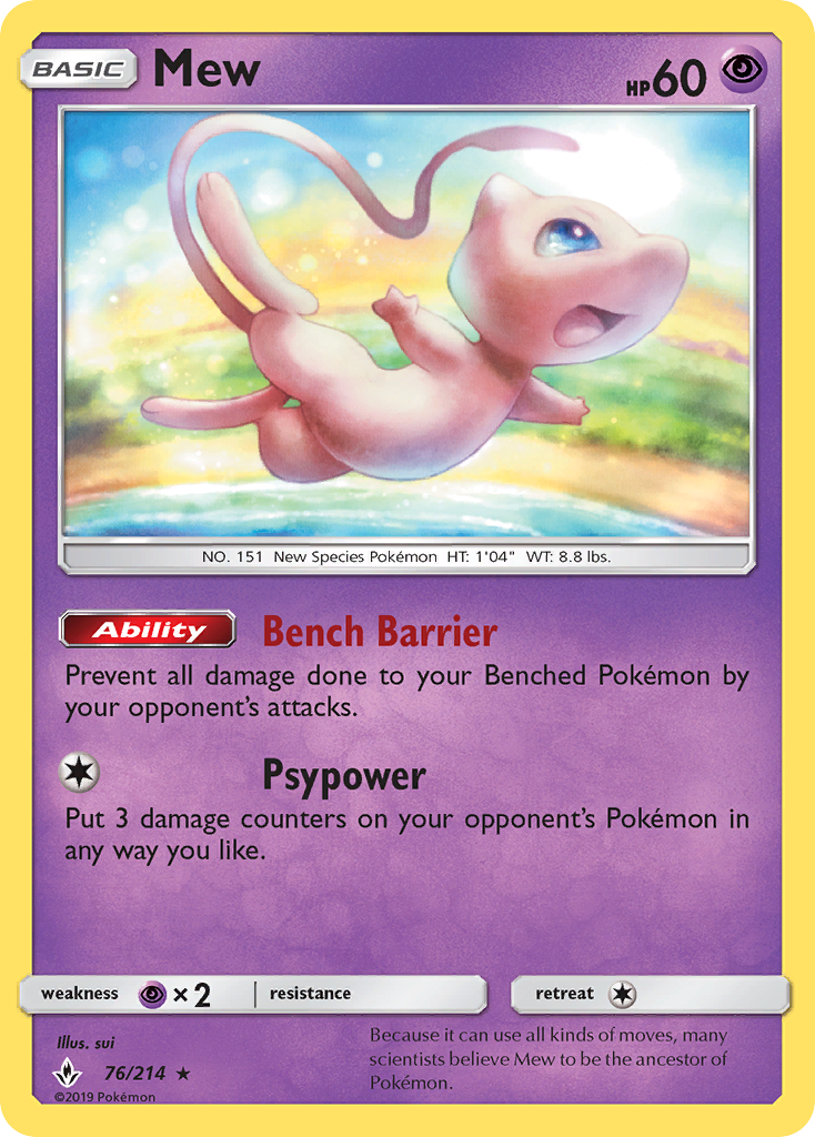 Mew (76/214) [Sun & Moon: Unbroken Bonds] | L.A. Mood Comics and Games