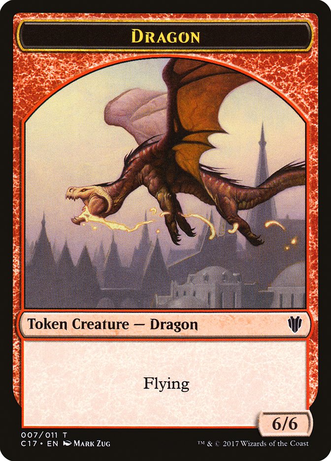 Cat Dragon // Dragon (007) Double-Sided Token [Commander 2017 Tokens] | L.A. Mood Comics and Games