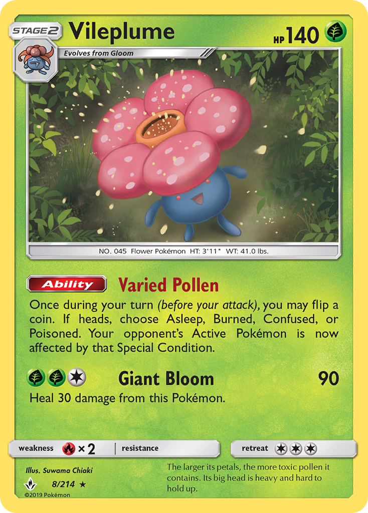 Vileplume (8/214) [Sun & Moon: Unbroken Bonds] | L.A. Mood Comics and Games