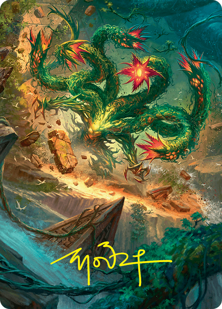Mossborn Hydra Art Card (42/54) (Gold-Stamped Signature) [Foundations Art Series] | L.A. Mood Comics and Games