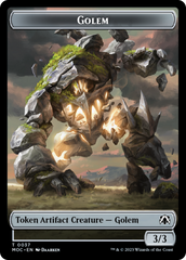 Golem // Blood Double-Sided Token [March of the Machine Commander Tokens] | L.A. Mood Comics and Games