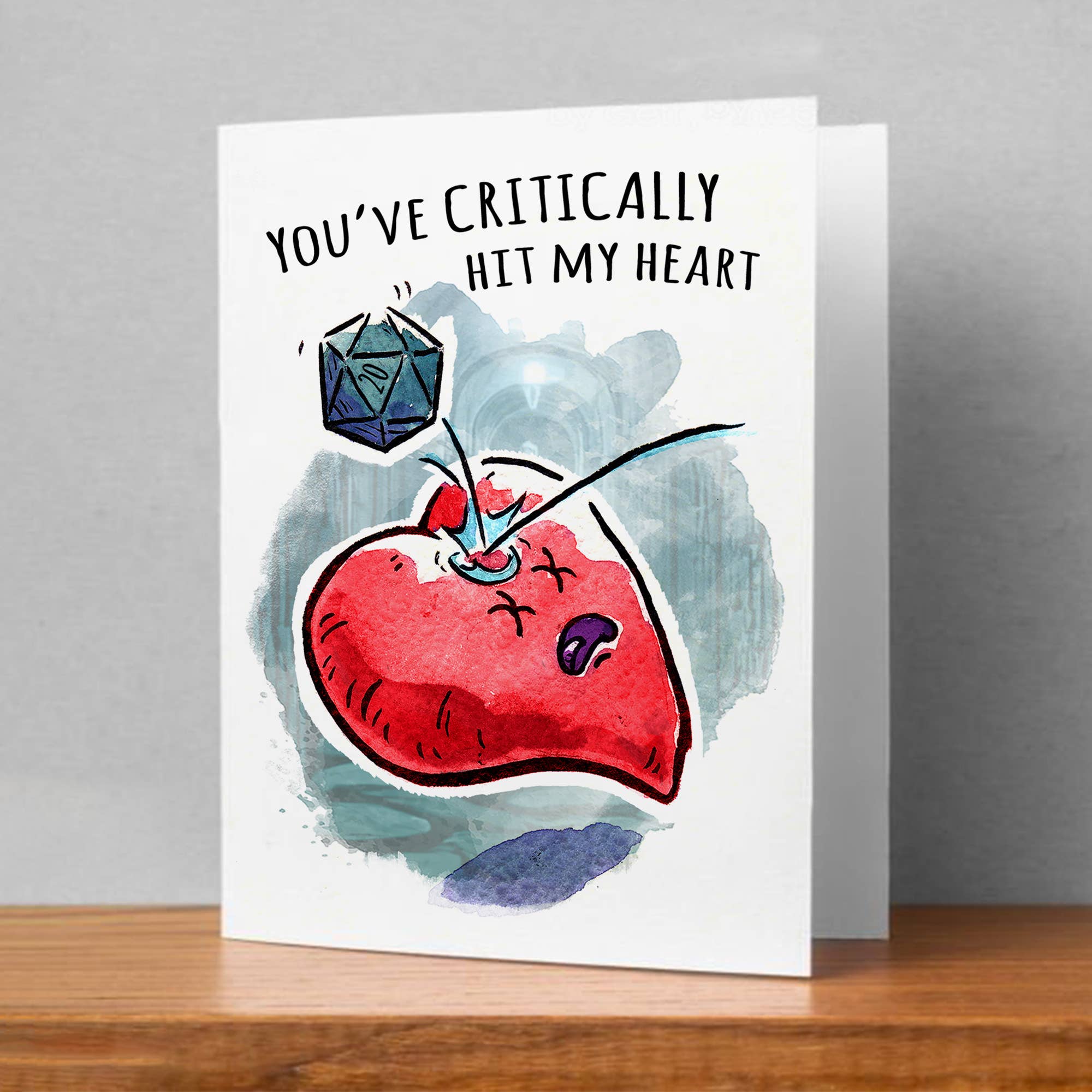 "Critical Hit" - D&D Nerd Valentines, Love, Anniversary Card | L.A. Mood Comics and Games