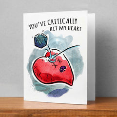 "Critical Hit" - D&D Nerd Valentines, Love, Anniversary Card | L.A. Mood Comics and Games