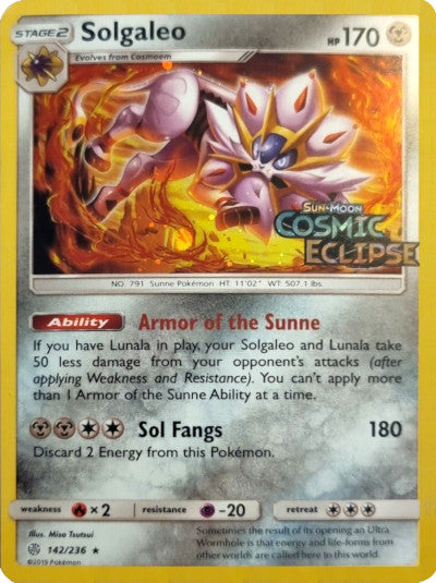 Solgaleo (142/236) (Cosmos Holo) [Sun & Moon: Cosmic Eclipse] | L.A. Mood Comics and Games