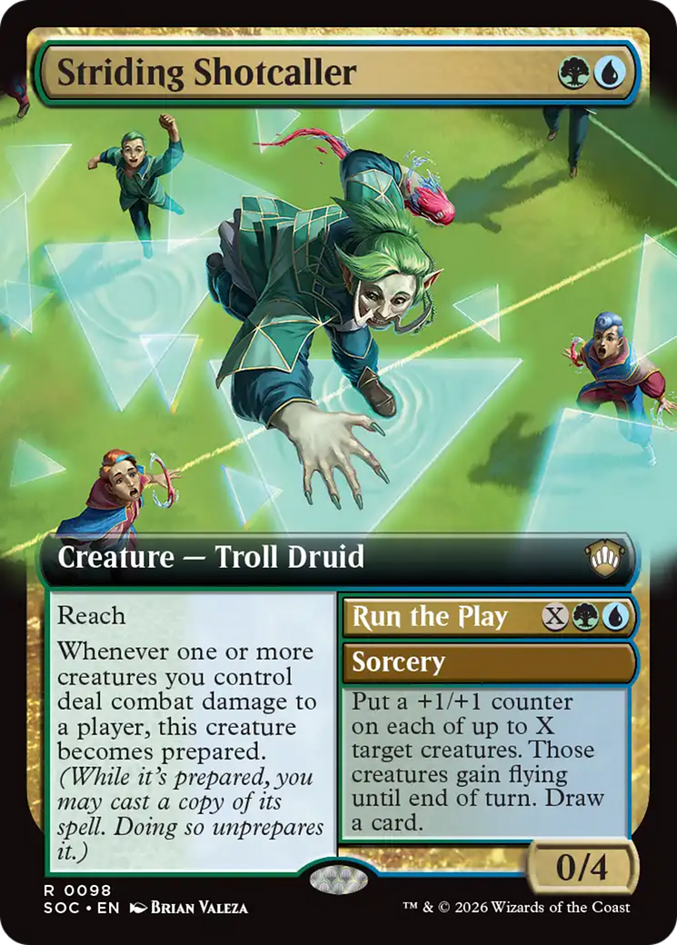 Striding Shotcaller (Extended Art) [Secrets of Strixhaven Commander] | L.A. Mood Comics and Games