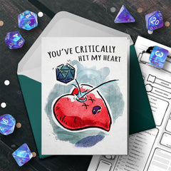 "Critical Hit" - D&D Nerd Valentines, Love, Anniversary Card | L.A. Mood Comics and Games
