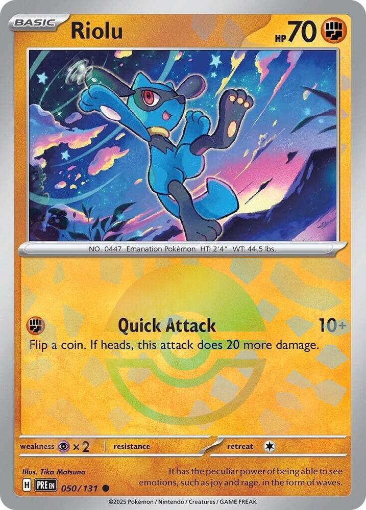 Riolu (050/131) (Poke Ball Pattern) [Scarlet & Violet: Prismatic Evolutions] | L.A. Mood Comics and Games