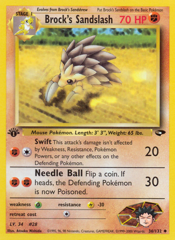 Brock's Sandslash (36/132) [Gym Challenge 1st Edition] | L.A. Mood Comics and Games