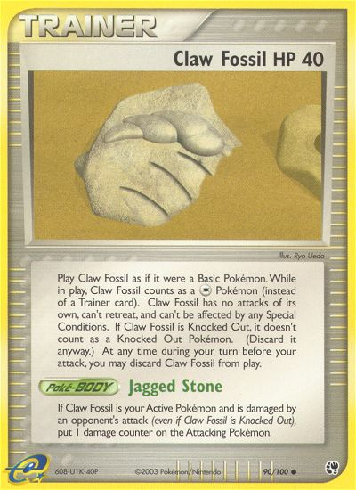 Claw Fossil (90/100) [EX: Sandstorm] | L.A. Mood Comics and Games